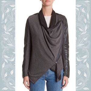 NWT Blank NYC Mixed Media Drape Front Jacket, Sz S